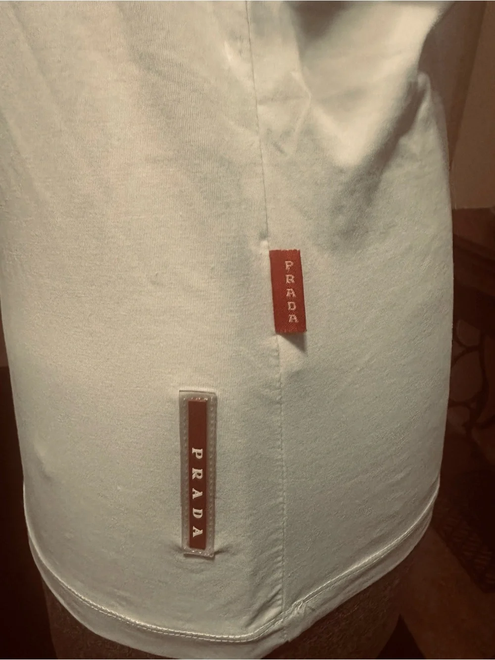 Prada White Graphic Surfboard Crew Neck T-Shirt